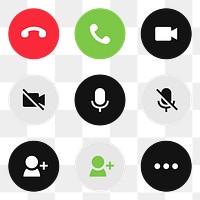 Phone call icon png set