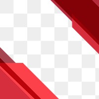 Red geometric frame transparent background png