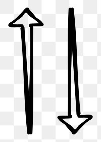 Png black up and down arrow doodle icon