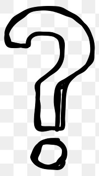 Black question mark transparent png sign