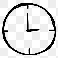 Simple hand drawn clock transparent png sticker