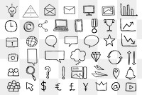 Useful business icons png for marketing black collection