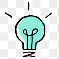 Green hand drawn bulb transparent png symbol