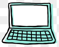 Green laptop png hand drawn icon