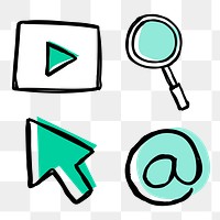 Useful business png icons for marketing collection