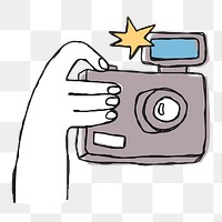 Colorful hand drawn camera transparent png clipart