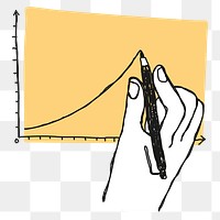 Hand drawing line graph png business doodle clipart