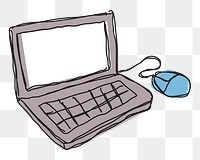 Gray hand drawn laptop transparent png clipart