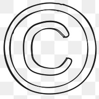 Black and white copyright transparent png symbol clipart