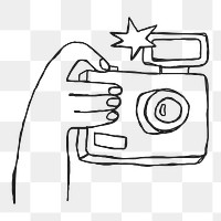 Minimal hand drawn camera transparent png clipart