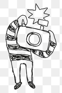 Minimal hand drawn photographer transparent png clipart