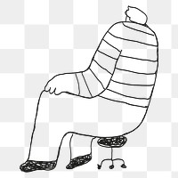 Hand drawn man sitting transparent png clipart