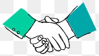 Green hand drawn partnership transparent png clipart