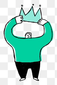 Green hand drawn leader transparent png clipart