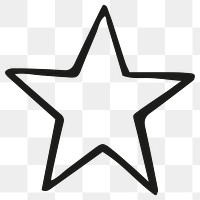 Black and white star transparent png clipart