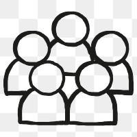 Hand drawn teamwork icon transparent png