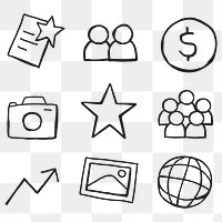 Minimal business icon transparent png set