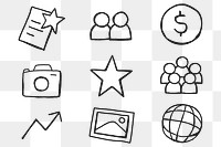 Professional business icon transparent png for marketing set