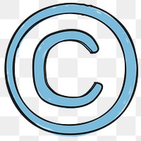 Blue copyright symbol transparent png clipart