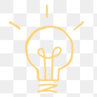Yellow hand drawn bulb transparent png clipart
