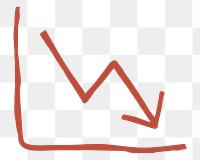 Red falling arrow chart png business clipart