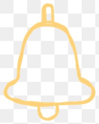 Yellow hand draw bell transparent png symbol