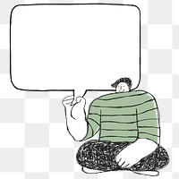 Man with speech bubble transparent png 