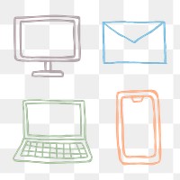 Professional business tech device png colorful collection