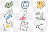 Fun business icon transparent png set