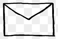 Simple hand drawn envelope transparent png icon