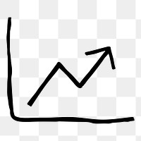 Rising arrow black png doodle icon