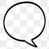 Speech balloon black png doodle icon