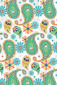 Green paisley pattern png transparent background
