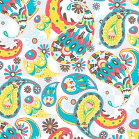 Colorful Indian paisley pattern png seamless transparent background