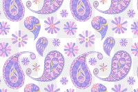 Purple paisley pattern png transparent background