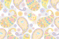 Pastel Indian paisley pattern png transparent background