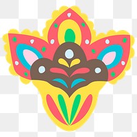 Colorful paisley ornamental png flower sticker