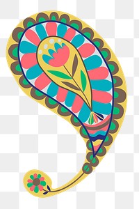 Colorful paisley pattern png sticker