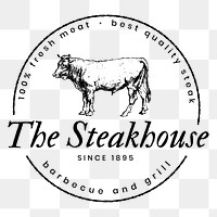 Vintage steakhouse png restaurant logo business badge