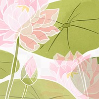 Png hand drawn water lily transparent background