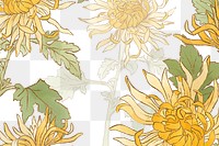 Hand-drawn png chrysanthemum transparent background