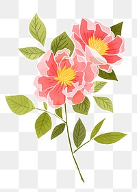 Hand-drawn png rose flower design element