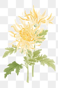 Hand-drawn png chrysanthemum sticker design element