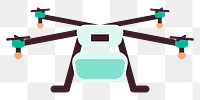 Cartoon drone png agriculture icon transparent background