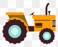 Cartoon tractor png agriculture icon transparent background