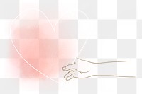 Hand holding heart png in Valentine&rsquo;s day theme hand drawn illustration