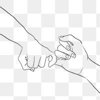 Romantic couple pinky promise png illustration