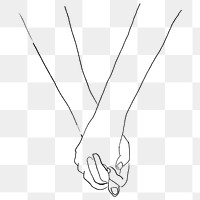 Couple holding hands romantically png illustration