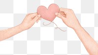 Couple holding heart balloon png for Valentine&rsquo;s day illustration