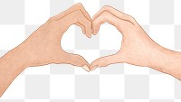 Cute heart hand gesture png aesthetic illustration